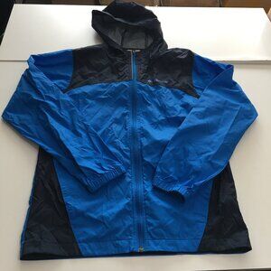 Columbia Youth Wind Breaker Rain Jacket Large Blue Nylon Kids Boys
